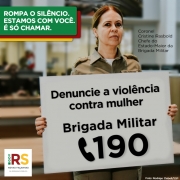 Card instagram coronel Cristine Rasbold - campanha Rompa o Silêncio - Denúncia a violência contra a mulher