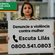 Card twitter capitã Isabele Evers - campanha Rompa o Silêncio - Denúncia a violência contra a mulher