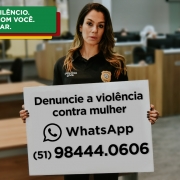 Card twitter delegada Tatiana Bastos - campanha Rompa o Silêncio - Denúncia a violência contra a mulher