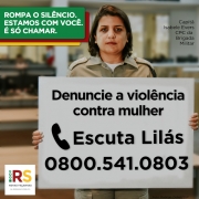 Card instagram capitã Isabele Evers - campanha Rompa o Silêncio - Denúncia a violência contra a mulher