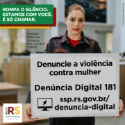 Card instagram soldado Natascha Fonseca - campanha Rompa o Silêncio - Denúncia a violência contra a mulher