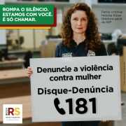 Card instagram perita criminal Heloísa Küser - campanha Rompa o Silêncio - Denúncia a violência contra a mulher