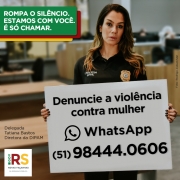 Card instagram delegada Tatiana Bastos - campanha Rompa o Silêncio - Denúncia a violência contra a mulher