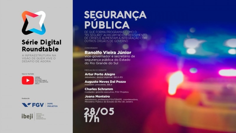 A temática integra a Série Digital Roundtable em razão de a segurança pública ser um dos setores com profundas transformações durante a pandemia