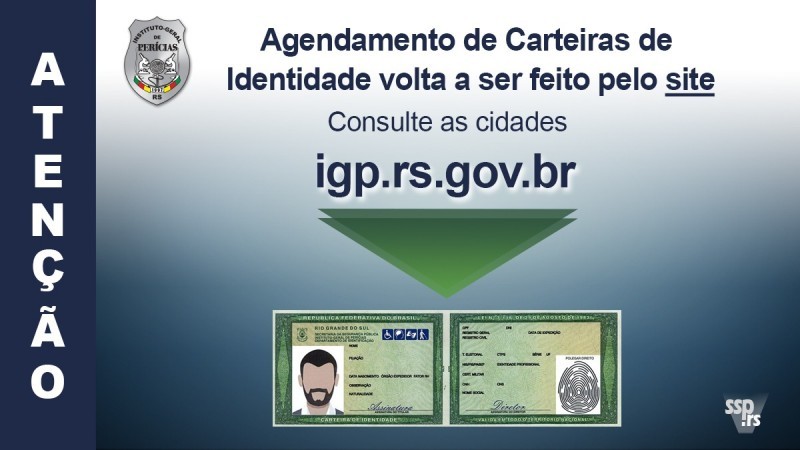 Carteiras de identidade voltam a ser agendadas no site do IGP