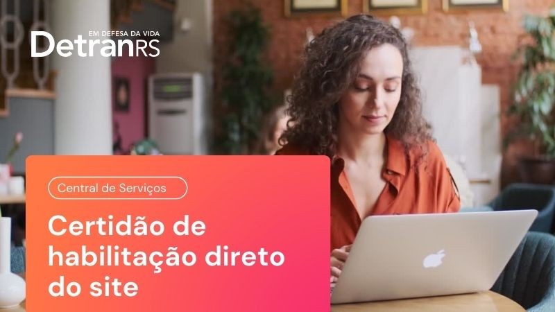 Card de divulgação com a escrita: "Central de Serviços - Certidão de habilitação direto do site"