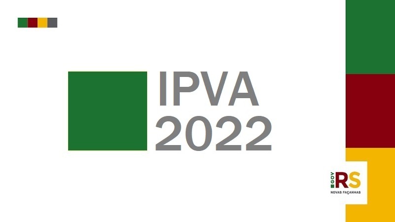 card com as cores da bandeira do Estado com a informação "IPVA 2022"