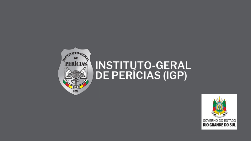 A imagem descreve o logo do Instituto Geral de Perícias e Governo do Estado do Rio Grande do Sul 