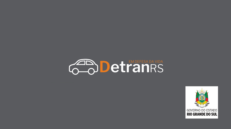 A imagem mostra o logo do Detran e o logo do Governo do Estado do Rio Grande do Sul