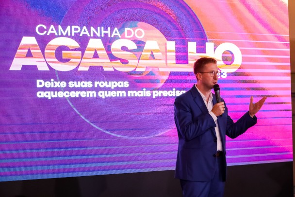 Beto Fantinel lançamanto campanha do agasalho 2023