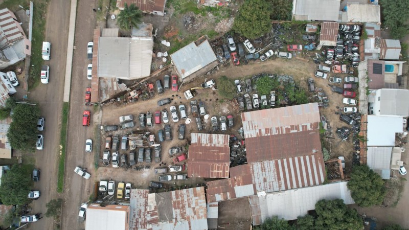A foto mostra a imagem a&eacute;rea da Desmanche