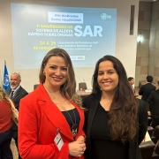 Na imagem, duas peritas do IGP que participaram do evento